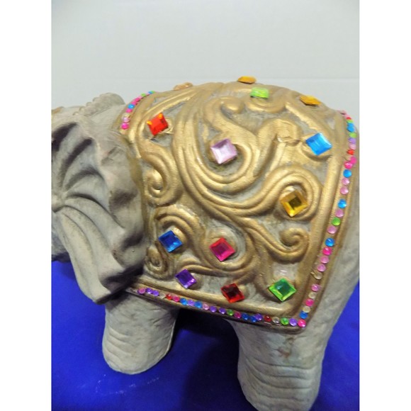 NEW Ceramic Circus Indian Elephant Statue Figurine - Picture 2 of 6